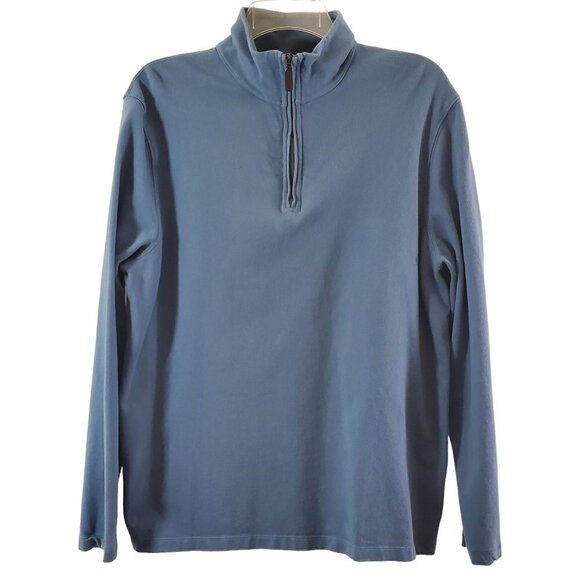J. Crew Mercantile Men's Blue Long Sleeve Fitted ¼ Zip Pullover - Size Large - Picture 5 of 15